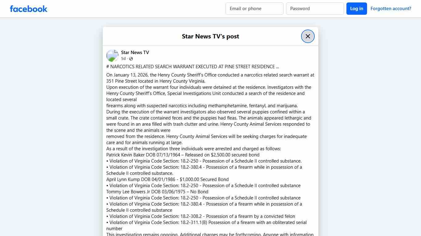 Star News TV - # NARCOTICS RELATED SEARCH WARRANT EXECUTED... | Facebook